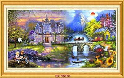 File gốc File tranh sơn dầu SD104 (in tráng gương) hiện đại