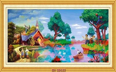 File gốc File tranh sơn dầu SD133 (in tráng gương) sang trọng