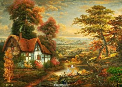 File tranh File tranh sơn dầu SD258 (gốc) in trên kính