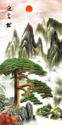 File gốc Tranh sơn thủy thác nước phong thủy ST1008 (trang trí) cho phòng khách