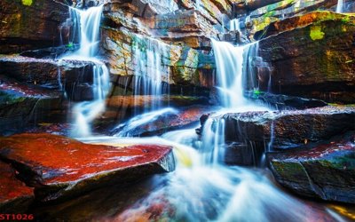 Tải file tranh gốc Tranh sơn thủy thác nước phong thủy ST1026 chất lượng cao