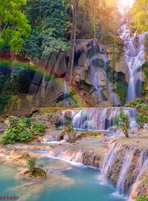 Tải file gốc Tranh sơn thủy thác nước phong thủy ST1047 (in khổ lớn) không mờ