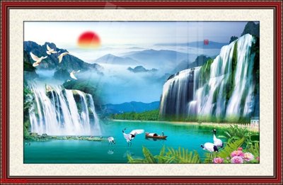 Tải file gốc Tranh sơn thủy thác nước phong thủy ST1062 (bản PSD) còn layer