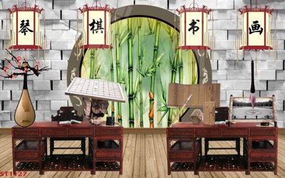 File PSD Tranh sơn thủy thác nước phong thủy ST1127 (gốc) tách lớp chi tiết