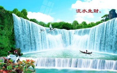 Hình ảnh file gốc Tranh sơn thủy thác nước phong thủy ST1153 cho in UV