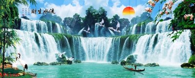 File gốc Tranh sơn thủy thác nước phong thủy ST1155 (cho in ấn) từ kho Filetranh