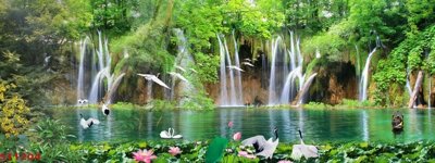 Tải file gốc Tranh sơn thủy thác nước phong thủy ST1204 (bản PSD) đầy đủ layer