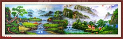 Tải file gốc Tranh sơn thủy thác nước phong thủy ST1244 (in bạt) quảng cáo