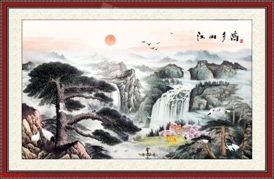 File in ấn Tranh sơn thủy thác nước phong thủy ST1262 chuyên nghiệp