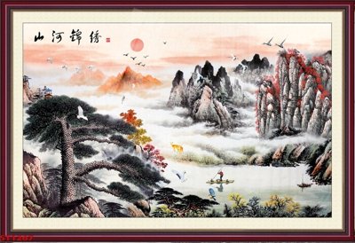 File gốc Tranh sơn thủy thác nước phong thủy ST1267 (ảnh chi tiết) để in trần