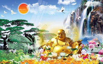 Tải file Tranh sơn thủy thác nước phong thủy ST1309 (gốc) làm tranh trang trí