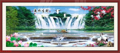Tải file Tranh sơn thủy thác nước phong thủy ST1329 (gốc) in ấn chất lượng