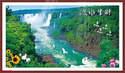 Download file Tranh sơn thủy thác nước phong thủy ST1340 (chuẩn in) chất lượng cao