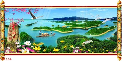 Download file gốc Tranh sơn thủy thác nước phong thủy ST1354 (dùng cho in ấn)