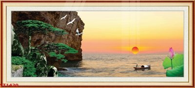 Tải file Tranh sơn thủy thác nước phong thủy ST1420 (gốc) in nhanh