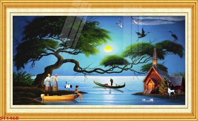 Hình ảnh gốc Tranh sơn thủy thác nước phong thủy ST1468 (để in khổ lớn)