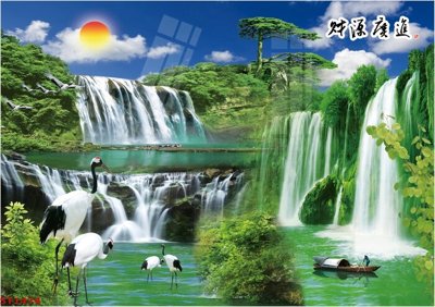 Tải file Tranh sơn thủy thác nước phong thủy ST1474 (gốc) in ấn ngay lập tức