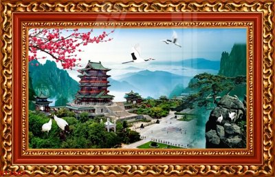 File in trần Tranh sơn thủy thác nước phong thủy ST1507 (file gốc) chủ đề vũ trụ