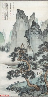 File gốc in mica Tranh sơn thủy thác nước phong thủy ST1525 chất lượng