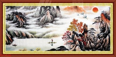 Tệp tin gốc Tranh sơn thủy thác nước phong thủy ST1526 (dùng cho in ấn) chuyên nghiệp