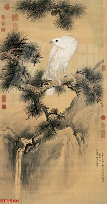 Tải file gốc in lụa Tranh sơn thủy thác nước phong thủy ST1566 siêu nét