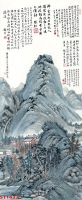File tranh ảnh gốc Tranh sơn thủy thác nước phong thủy ST1622 dùng cho in khổ lớn