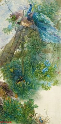 File gốc Tranh sơn thủy thác nước phong thủy ST1624 (in ấn) màu sắc trung thực