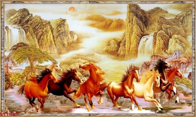 Tải file gốc in lụa Tranh sơn thủy thác nước phong thủy ST1629 siêu nét