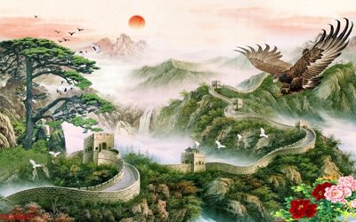 File in trần Tranh sơn thủy thác nước phong thủy ST1667 (bản gốc) 5D