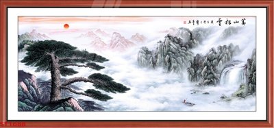 File gốc in ấn Tranh sơn thủy thác nước phong thủy ST1688 chuẩn màu CMYK