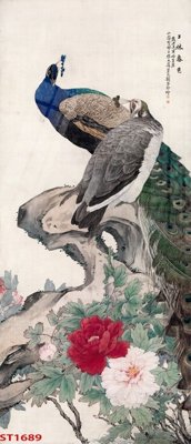 File tranh Tranh sơn thủy thác nước phong thủy ST1689 (gốc) chủ đề động vật