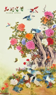 File tranh Tranh sơn thủy thác nước phong thủy ST1773 (gốc) chủ đề tĩnh vật