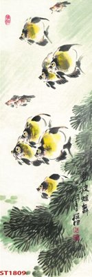 File tranh Tranh sơn thủy thác nước phong thủy ST1809 (file gốc) chủ đề phong thủy