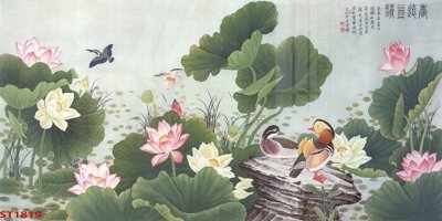 File in mica Tranh sơn thủy thác nước phong thủy ST1819 (bản gốc) làm vách ngăn