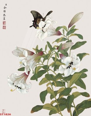 File ảnh Tranh sơn thủy thác nước phong thủy ST1826 (gốc) in poster