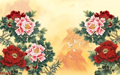 File gốc Tranh sơn thủy thác nước phong thủy ST1831 (PSD/TIFF) độ phân giải cao