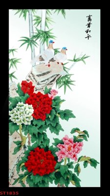 File tranh Tranh sơn thủy thác nước phong thủy ST1835 (ảnh gốc) in trần 3D