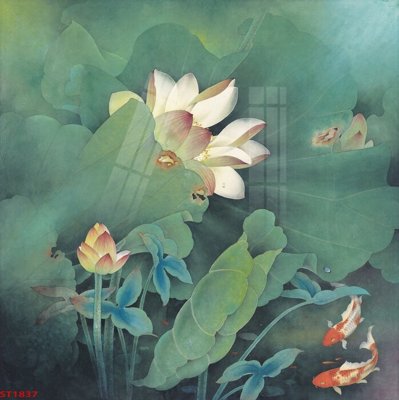 File gốc Tranh sơn thủy thác nước phong thủy ST1837 (trang trí) phòng trẻ em