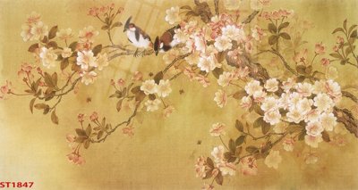 File tranh Tranh sơn thủy thác nước phong thủy ST1847 (gốc) chủ đề động vật