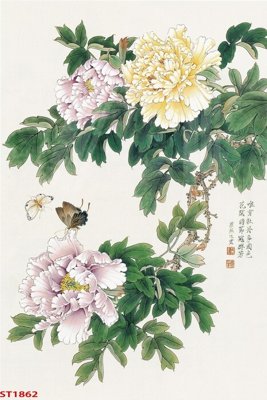 File tranh Tranh sơn thủy thác nước phong thủy ST1862 (ảnh gốc) in trần xuyên sáng