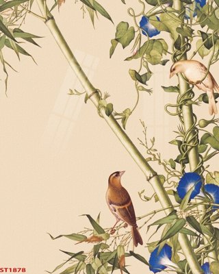 File tranh Tranh sơn thủy thác nước phong thủy ST1878 (bản gốc) in lụa 5D