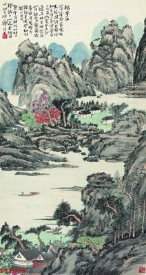 Mua file tranh gốc Tranh sơn thủy thác nước phong thủy ST1879 tại Filetranh.com