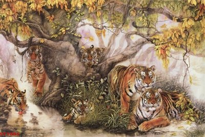 Download file Tranh sơn thủy thác nước phong thủy ST1885 (chuẩn in) Tranh sơn thủy thác nước phong thủy ST1885