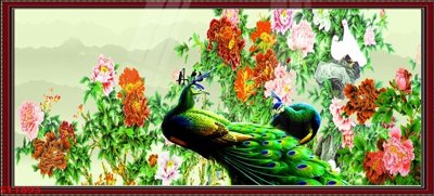 File tranh gốc in trần nhà Tranh sơn thủy thác nước phong thủy ST1893 3D