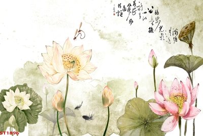 File in mica Tranh sơn thủy thác nước phong thủy ST1896 (bản gốc) sắc sảo