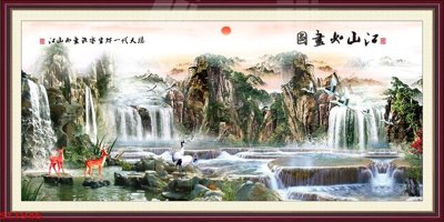 File tranh Tranh sơn thủy thác nước phong thủy ST1946 (bản gốc) in canvas