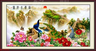 File gốc Tranh sơn thủy thác nước phong thủy ST1955 (in tráng gương) ốp tường