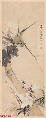 File tranh Tranh sơn thủy thác nước phong thủy ST2038 (gốc) chủ đề động vật