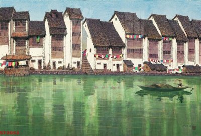 Download file gốc Tranh sơn thủy thác nước phong thủy ST2053 (in lụa) nghệ thuật