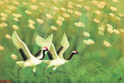 File tranh Tranh sơn thủy thác nước phong thủy ST2056 (bản gốc) treo quán cafe